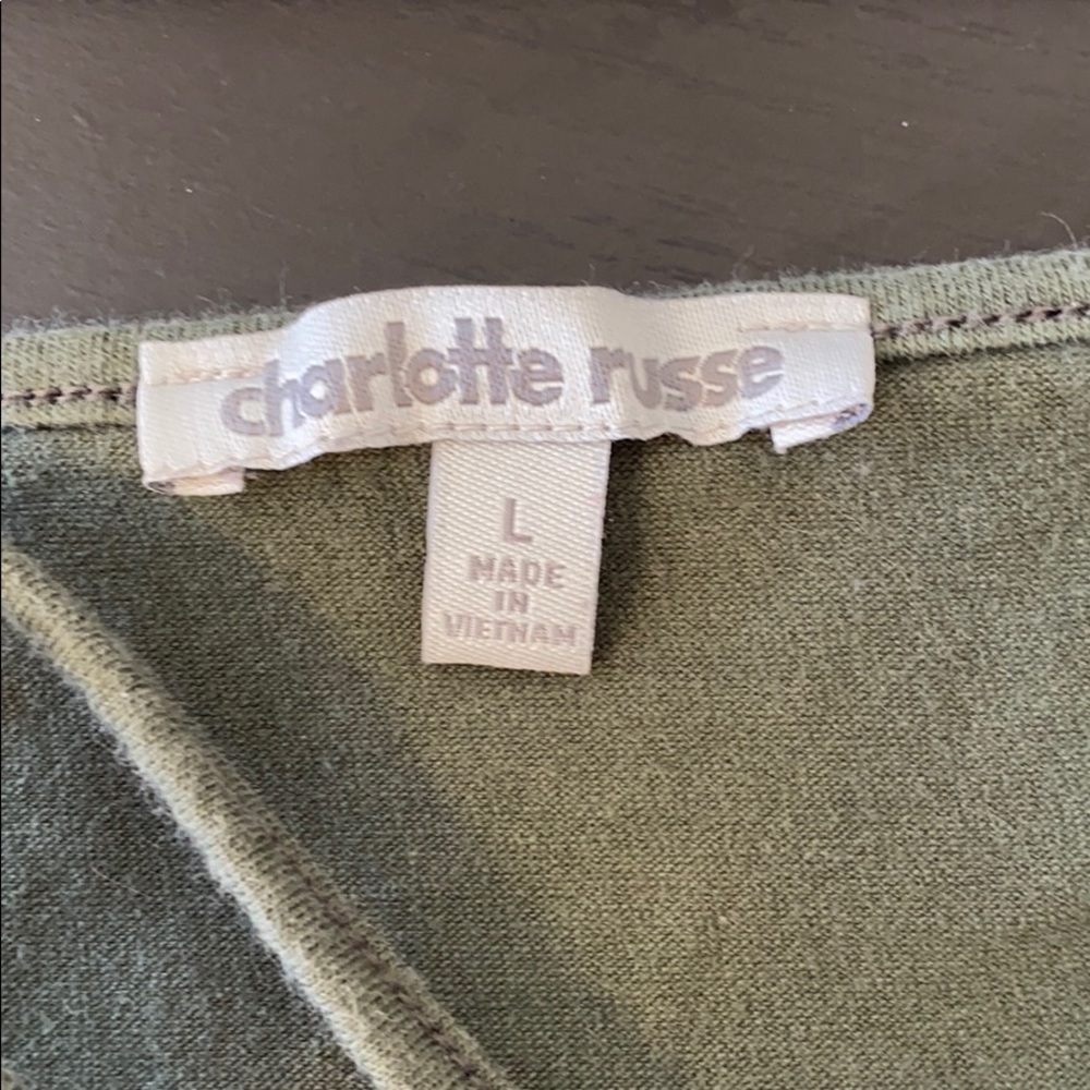 SOLD Charlotte Russe Olive Green Crop Top Size L - Picture 6 of 8